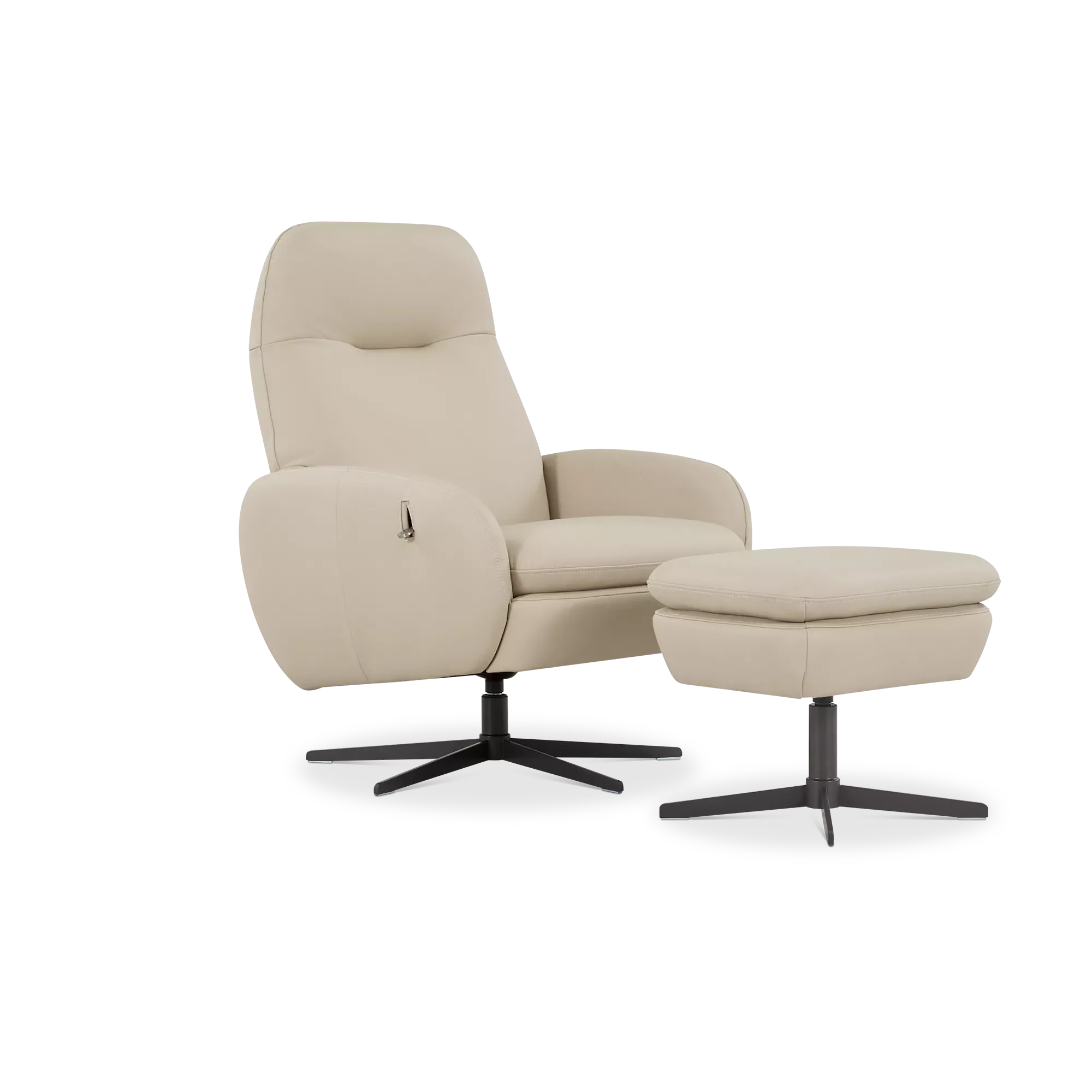 Davos - Reclining Leather Armchair with ottoman