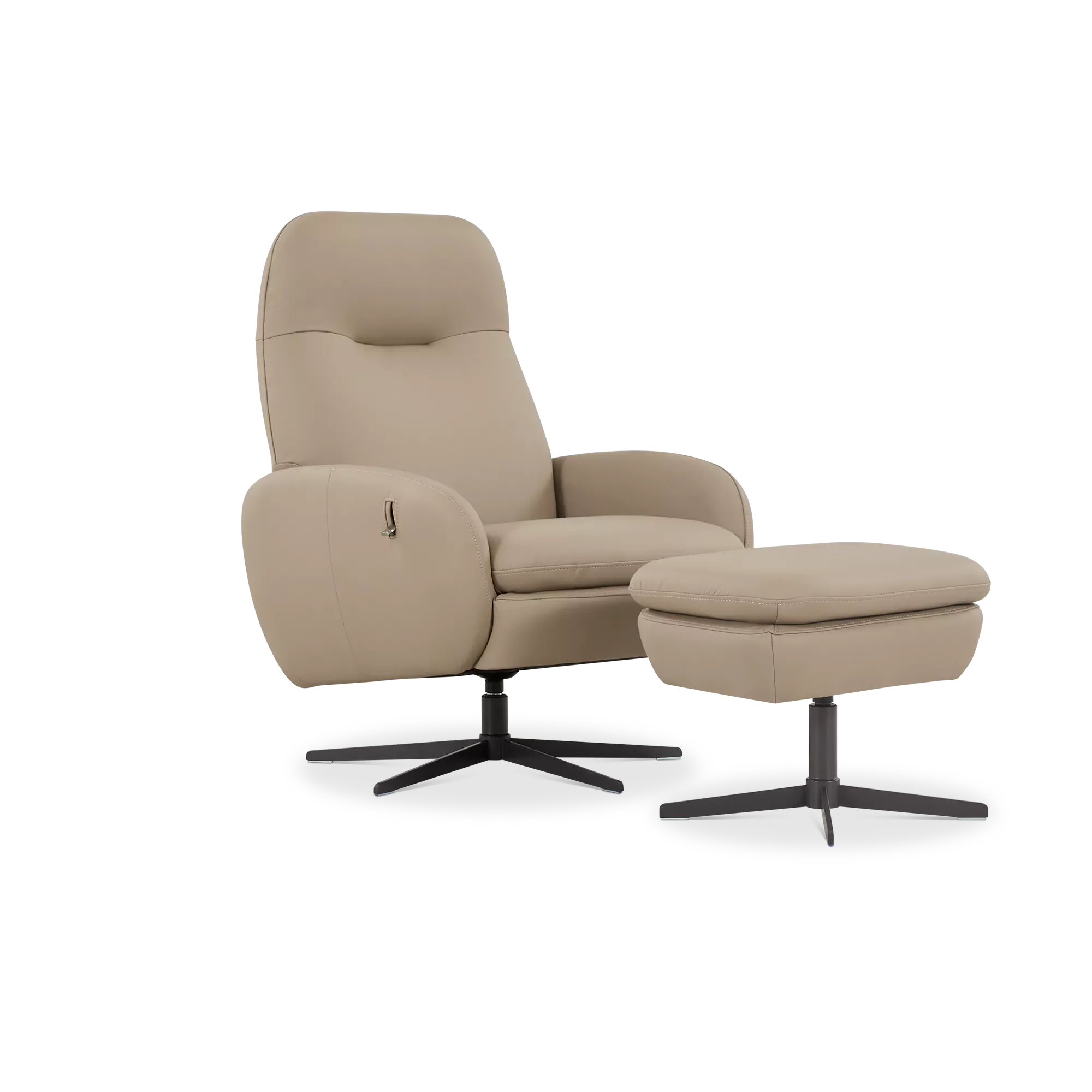 Davos - Reclining Leather Armchair with ottoman - Image 2
