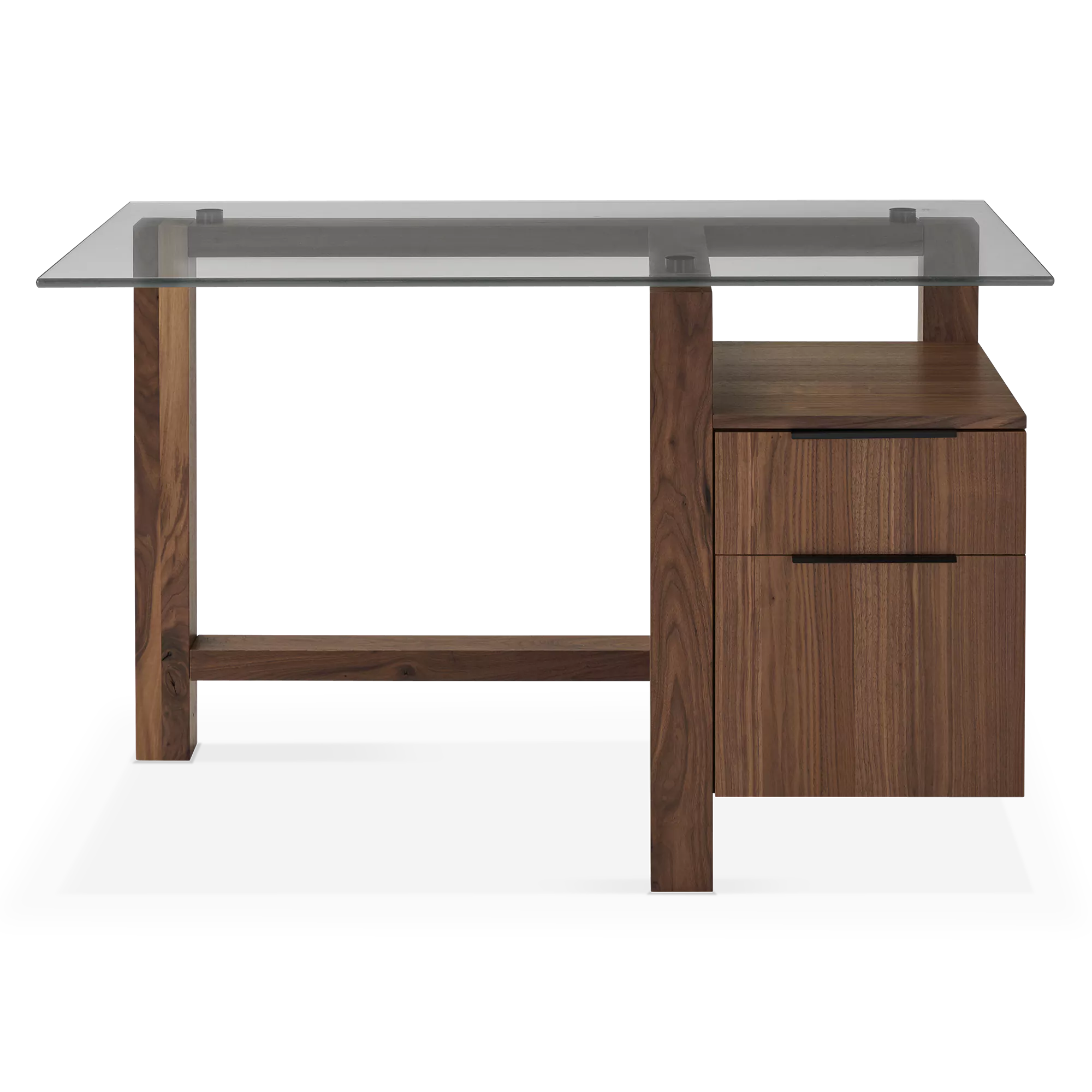 Buro - Walnut Desk with Filing Cabinet by Verbois