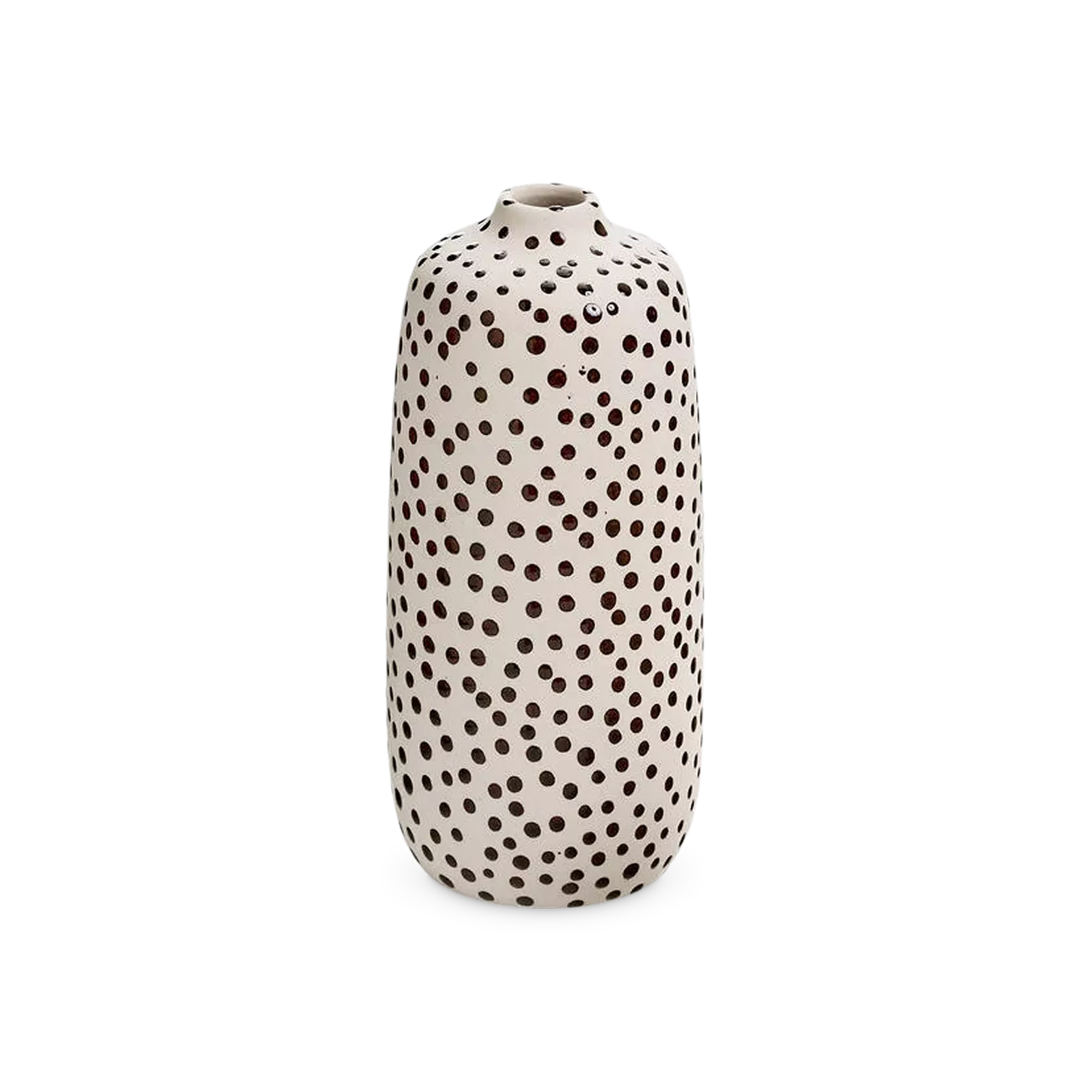 Dots - ivory and brown clay vase - Image 2