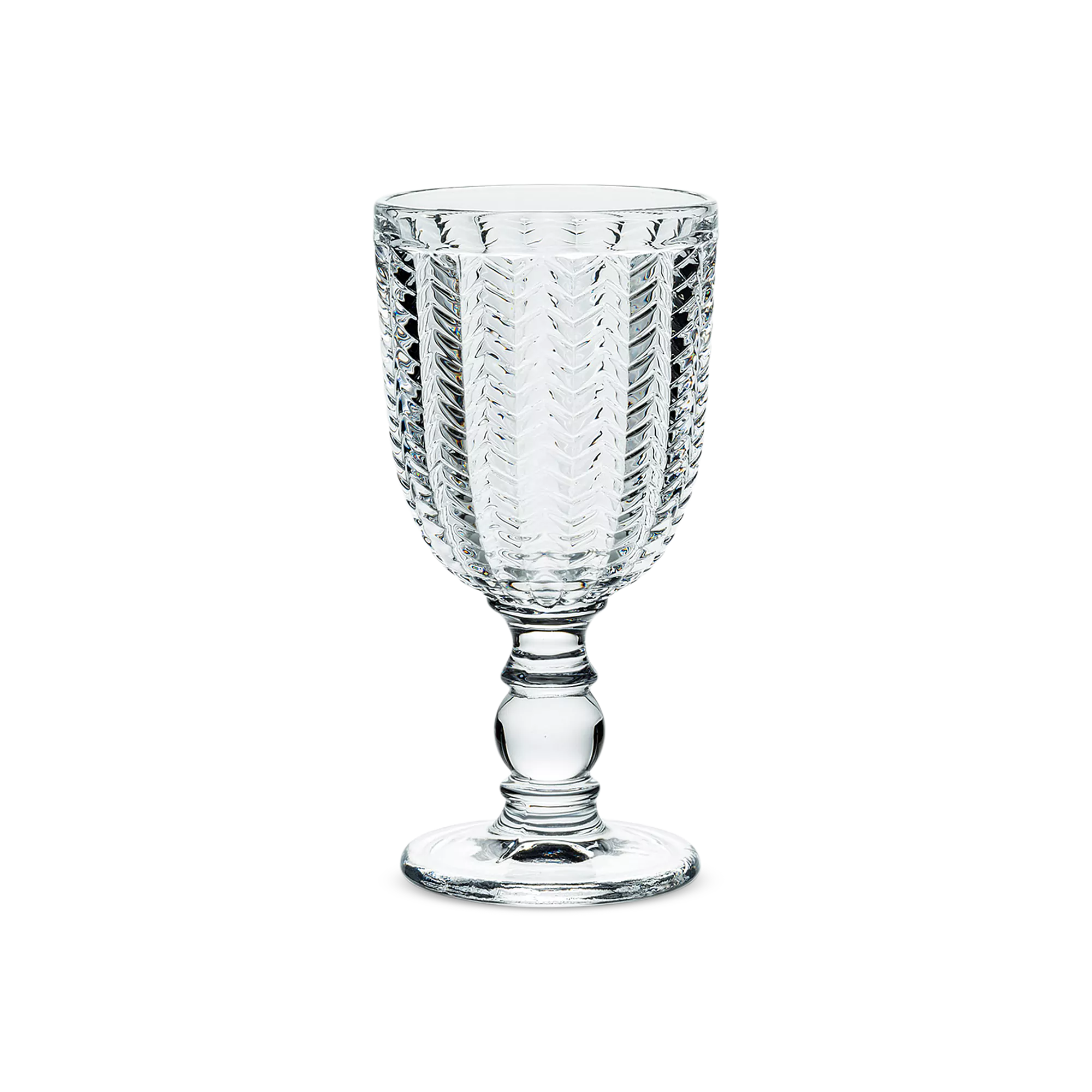 Herringbone Wine Glass