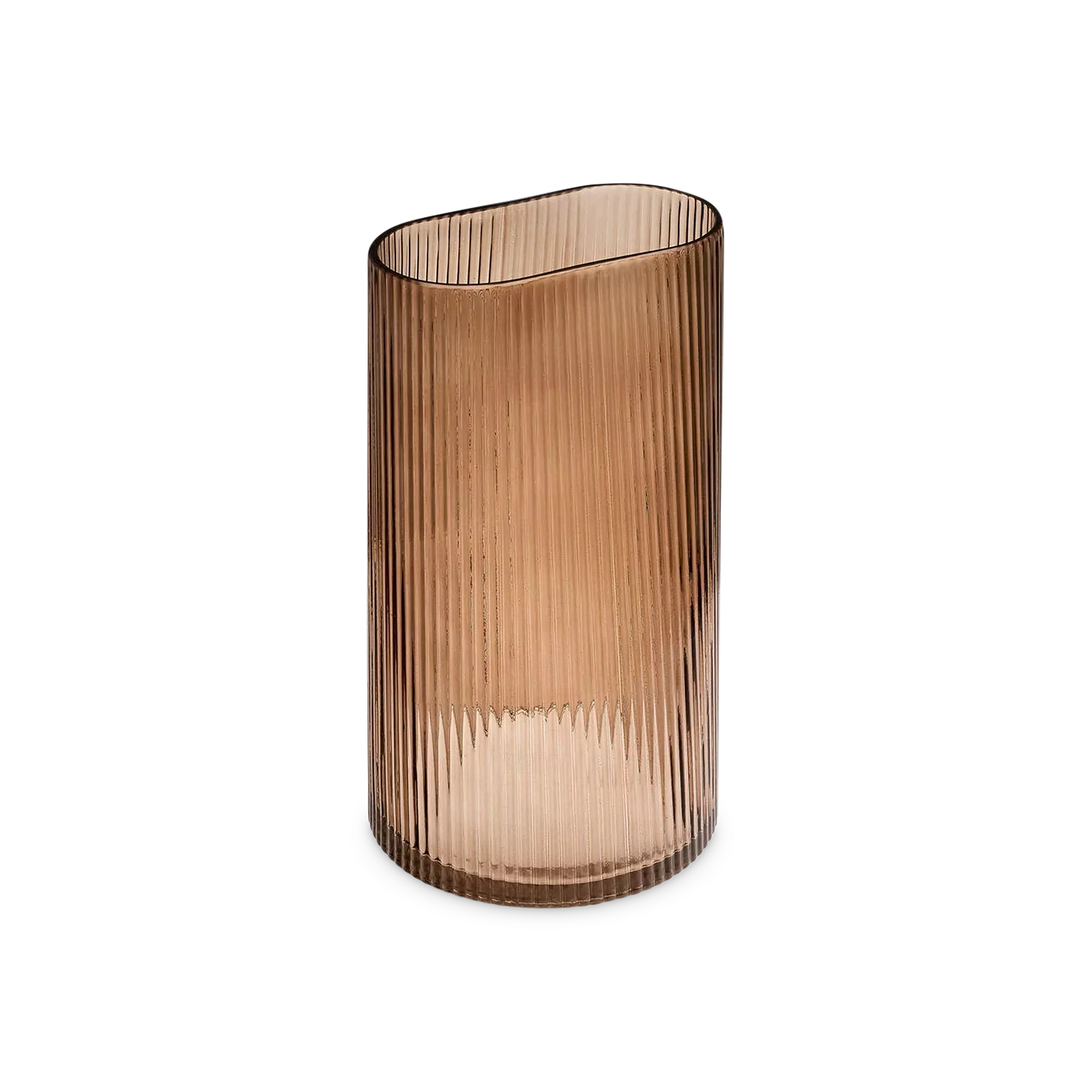 Iris - decorative vase in textured brown glass