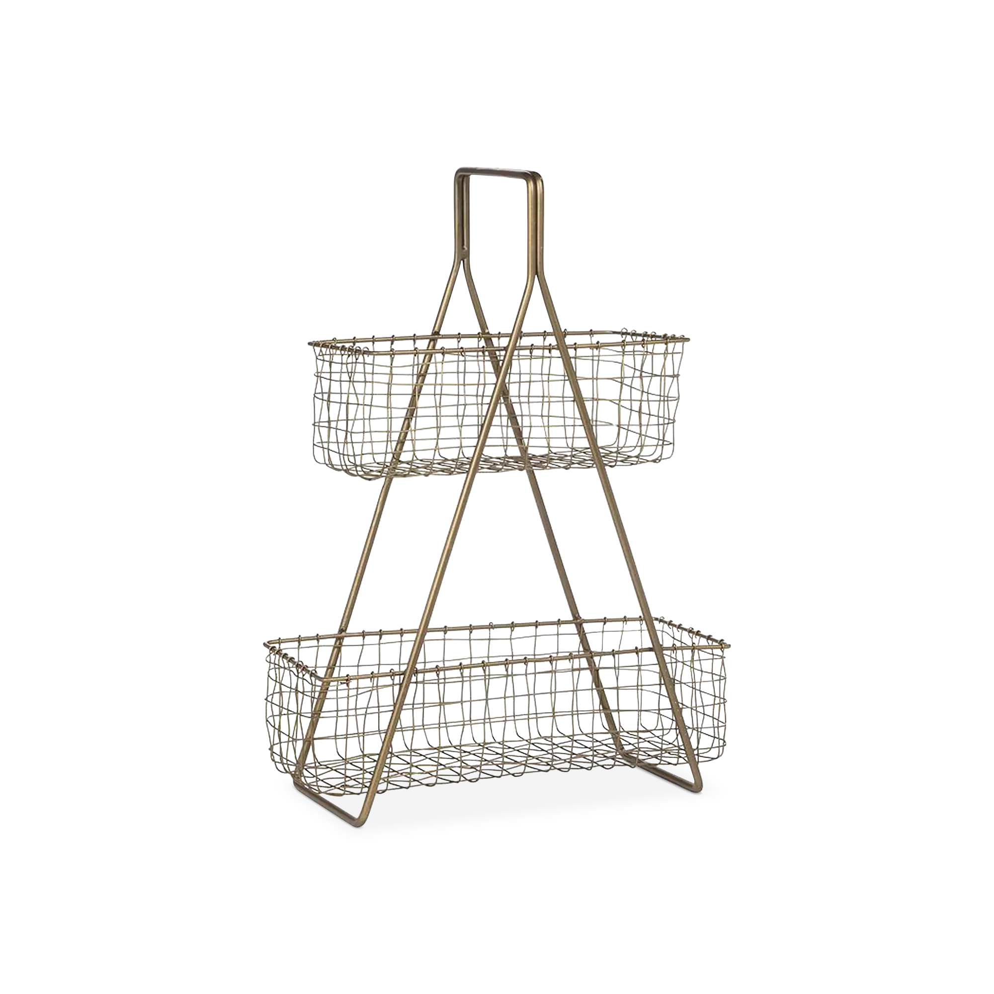 Network III - metal standing frame with 2 baskets
