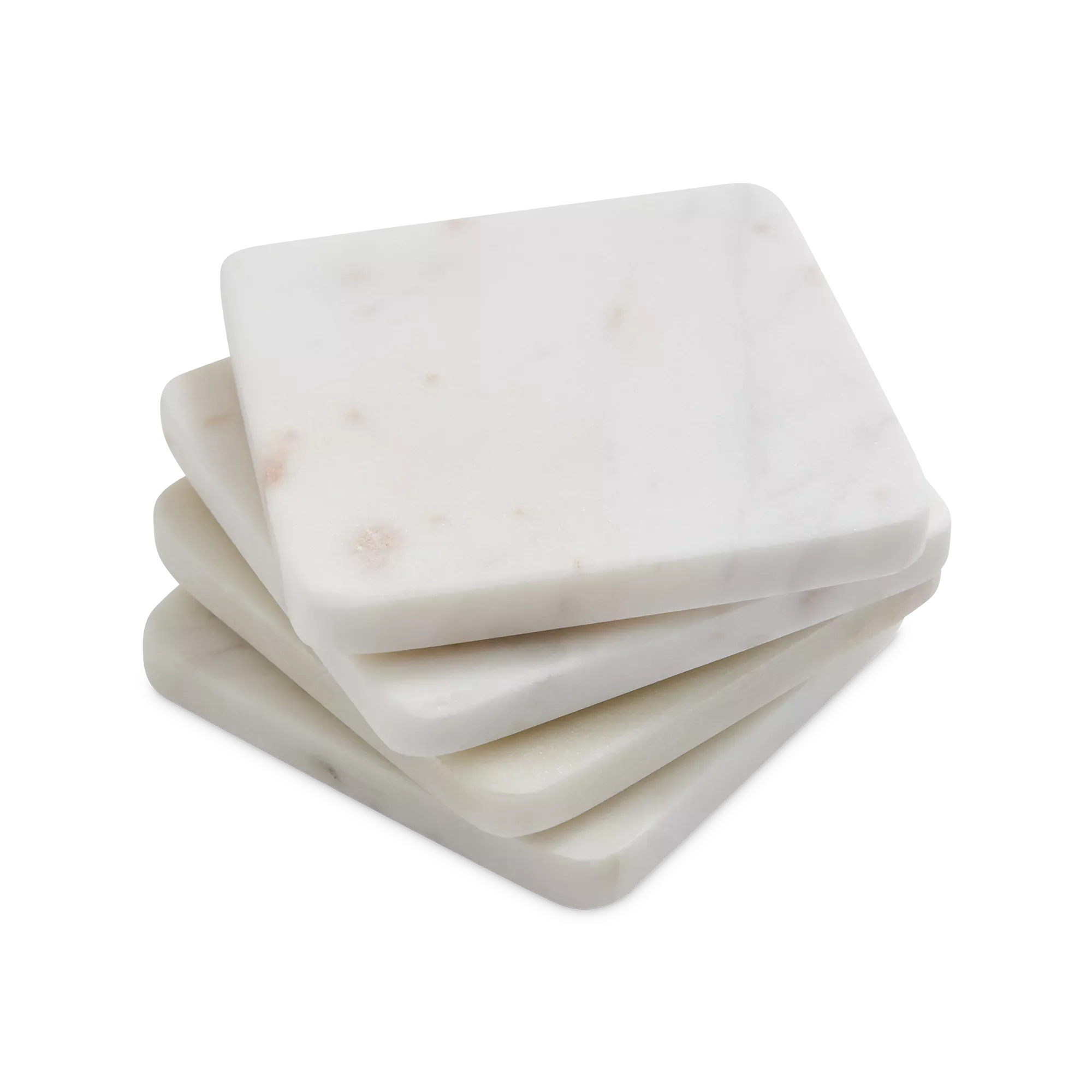 Neve - set of 4 white marble coasters