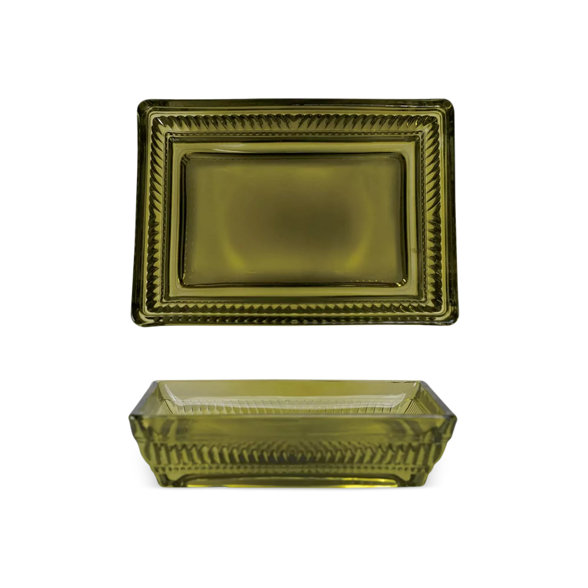 Olivo - green glass soap dish