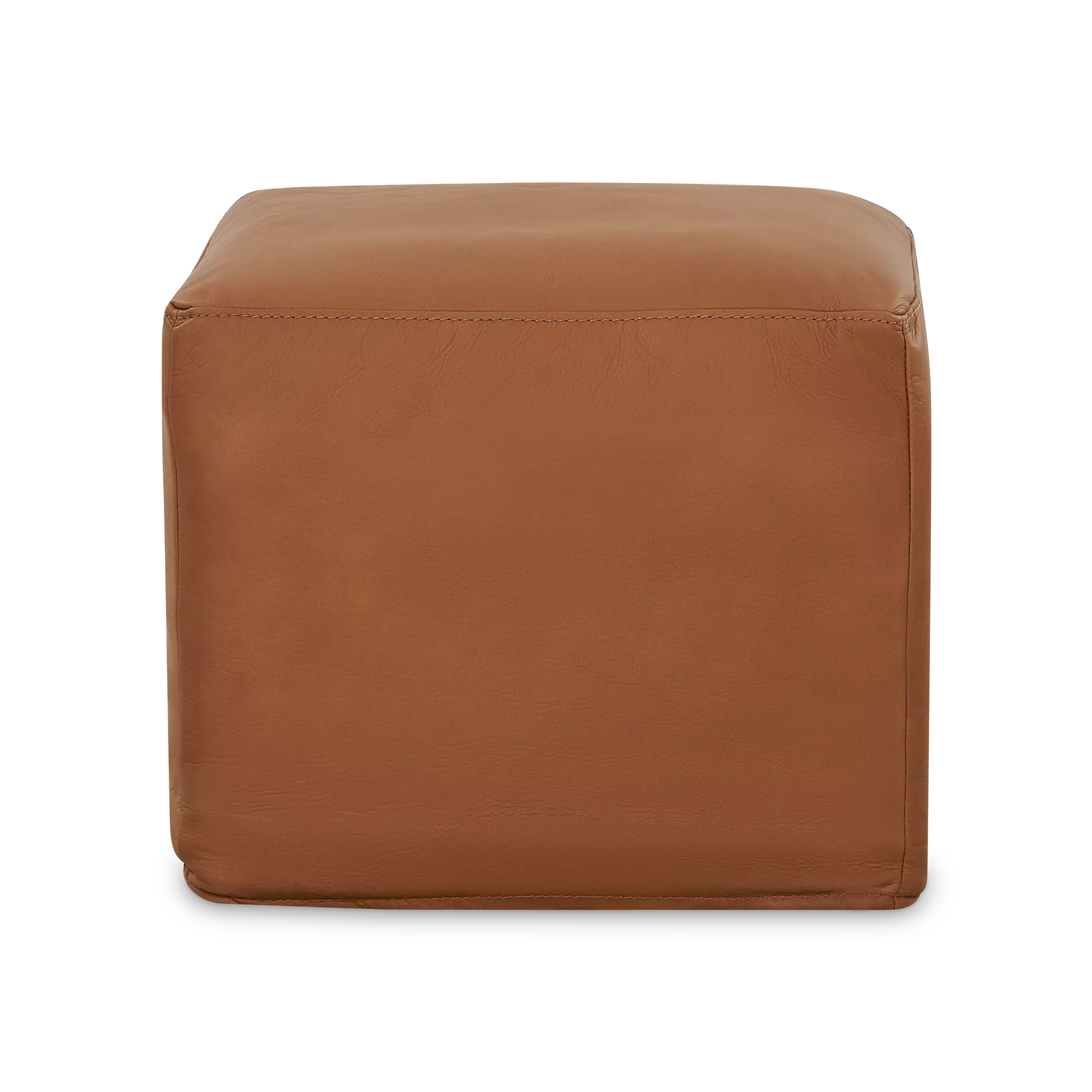 Praline - Square Pouf in Leather by Furninova
