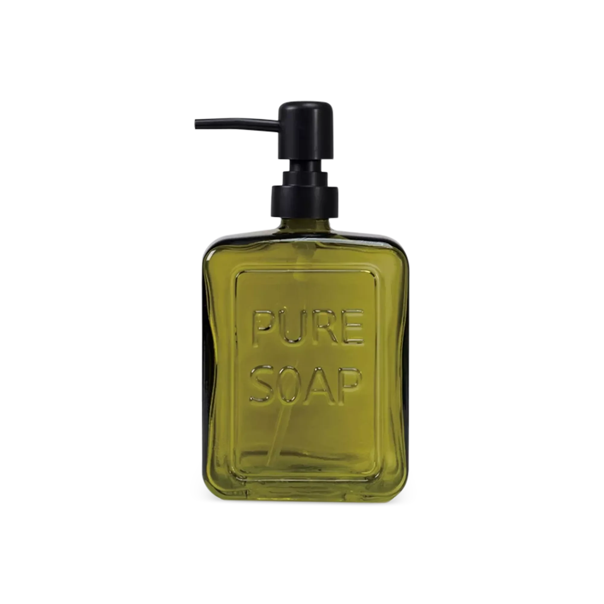Pure - green glass soap dispenser
