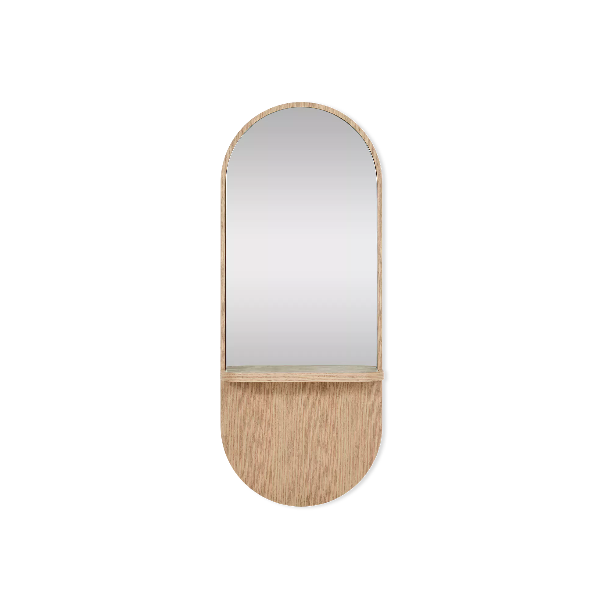 Robin - Large Wood and Travertine Mirror